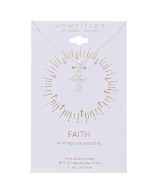 Cubic Zirconia Cross Pendant Necklace