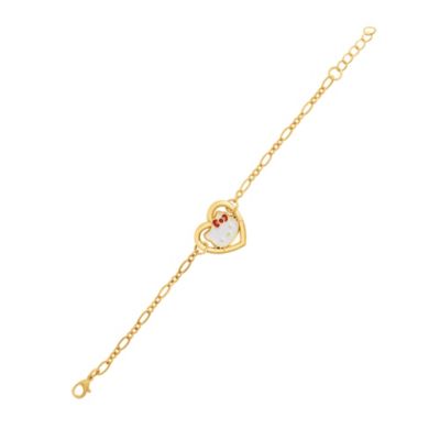 Heart Link Bracelet in Gold-Tone