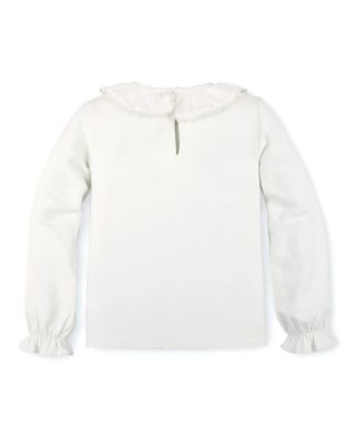 Baby Girls Long Sleeve Ruffle Neck Knit Top