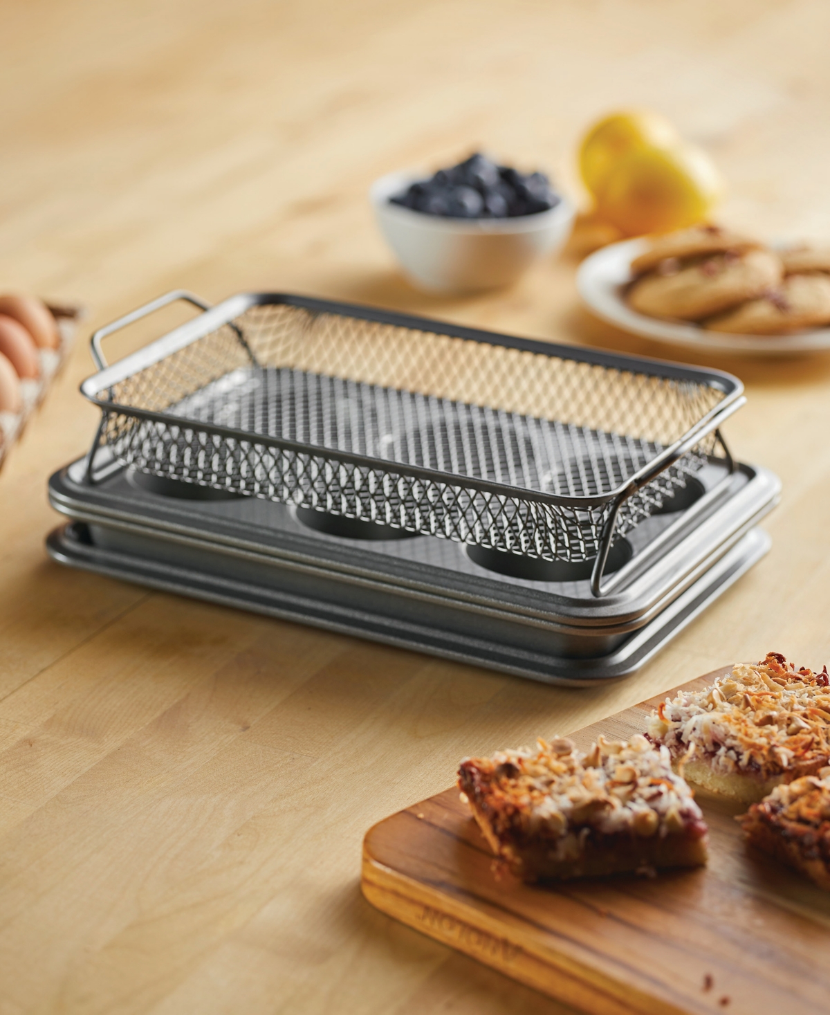 Anolon Advanced Bakeware 4-pc. Nonstick Toaster Oven Pan Set In Gray