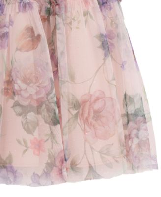 Baby Girls' Floral Babydoll Social Short Sleeve Dress