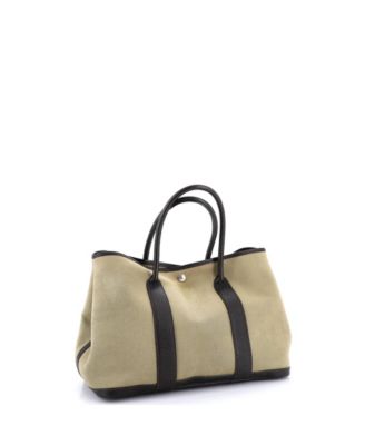 36 Garden Party Tote Toile and Leather