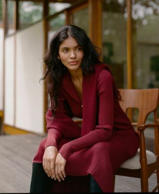 Women's Crinkle Knit Midi Dress