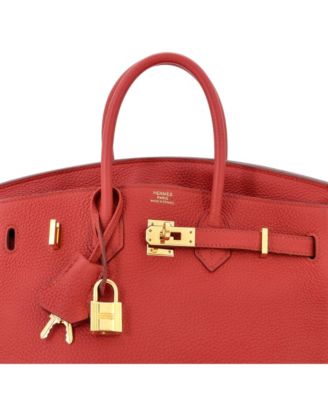 Birkin 25 Handbag Red Togo with Gold Hardware