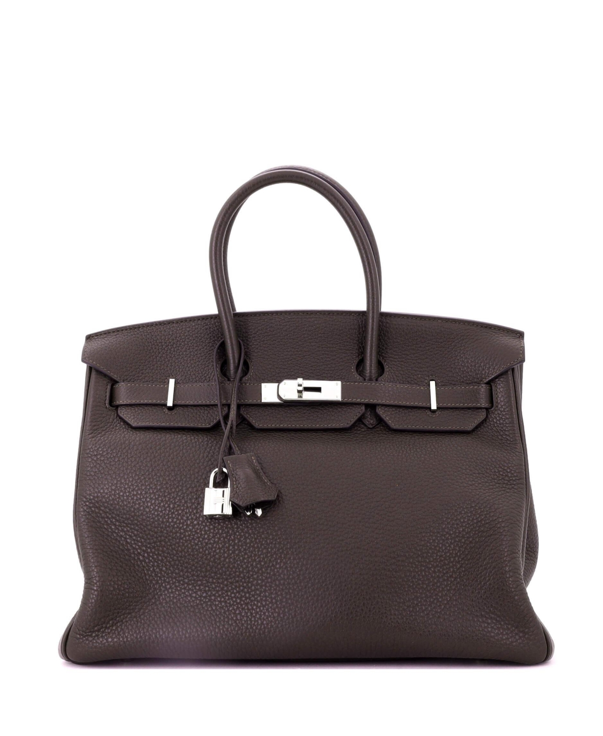 Pre-Owned Hermes Birkin 35 Handbag Brown Togo with Palladium Hardware