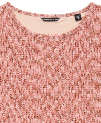 Girls' 7-16 Mini Me Style Pleated Short Sleeve Top