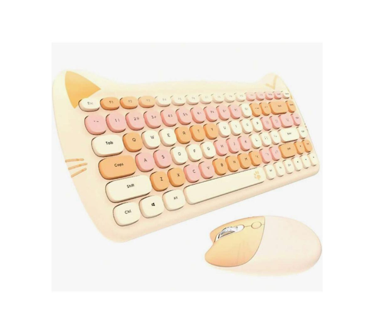 risokeys Cute Cat Keyboard and Mouse Combo