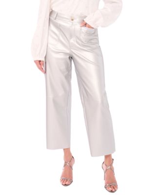 Women's Faux-Leather Wide Leg Pants