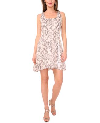 Women's Animal-Print Scoop Neck Short Dress