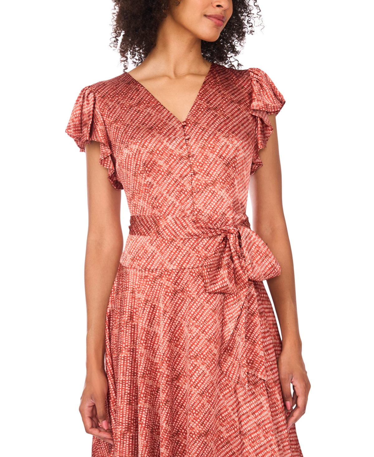 Vince Camuto Women's Flutter Sleeve Short Sleeve Dress In Red