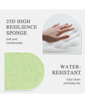 Outdoor High Back Dining Chair Cushion with Ties and Zipper, 44"x21"x3.2", Set of 2