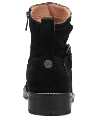 Women's Thrill Buckle Strap Ruched Booties