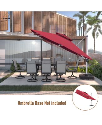 11 FT Square Double Top Patio Umbrella