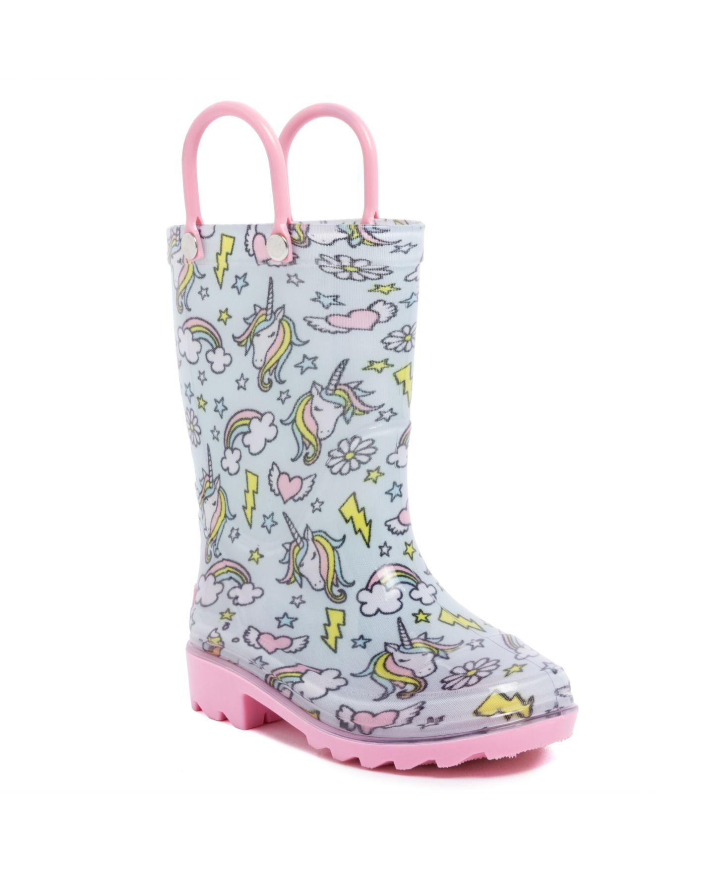 Ботинки Macy's Svea Unicorn Printed Rain Boots для девочек-малышей, цвет: Светлый синий — фото 1