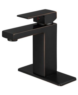 Single Handle Single Hole Low-Arc Bathroom Faucet with Supply Line