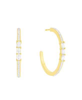 Crystal Stones Hoop Earrings