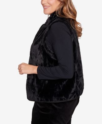 Plus Size Solid Polyester Vest