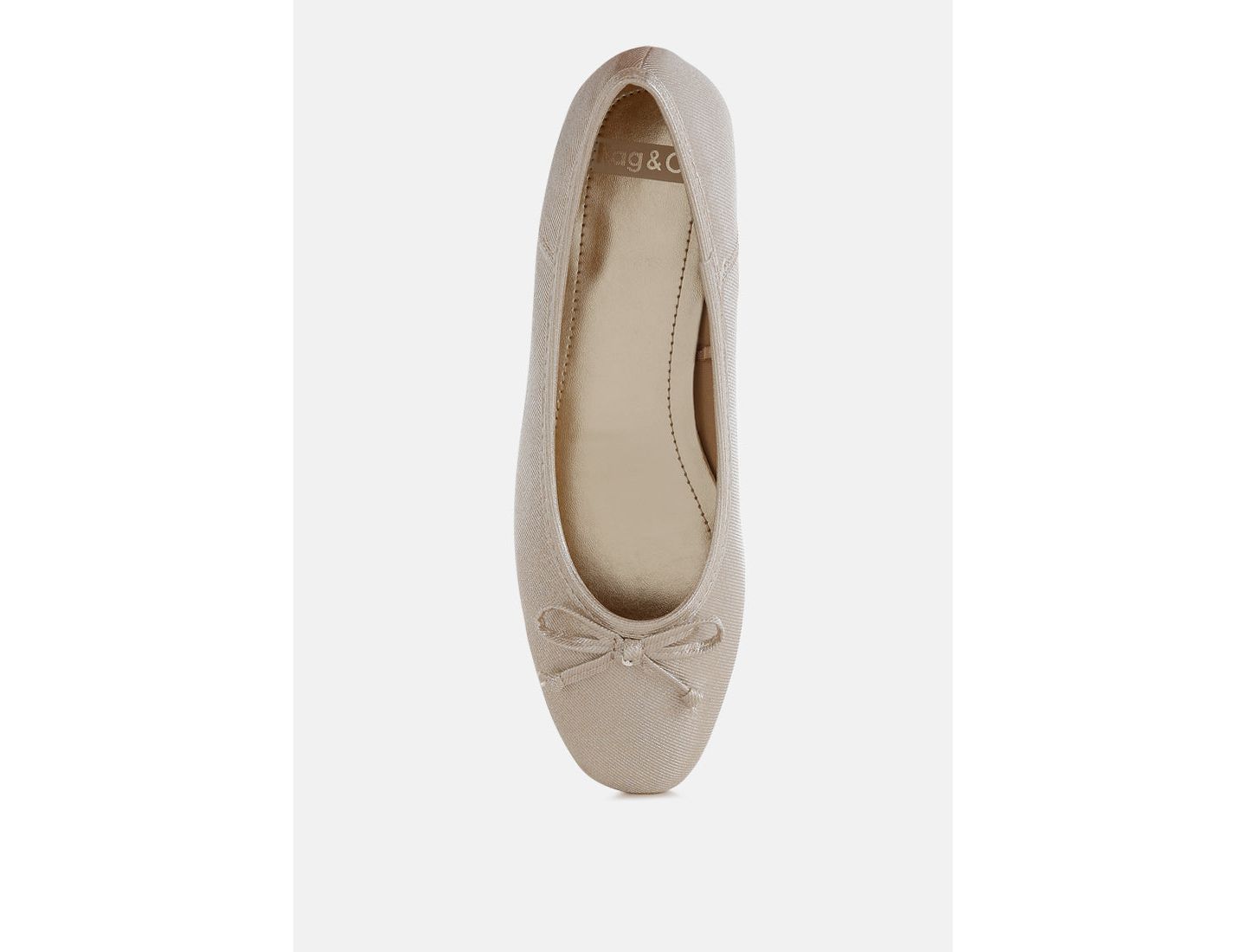 Женские балетки Rag & Co Agshin Metallic Ballet Flats, цвет: Золотой — фото 4