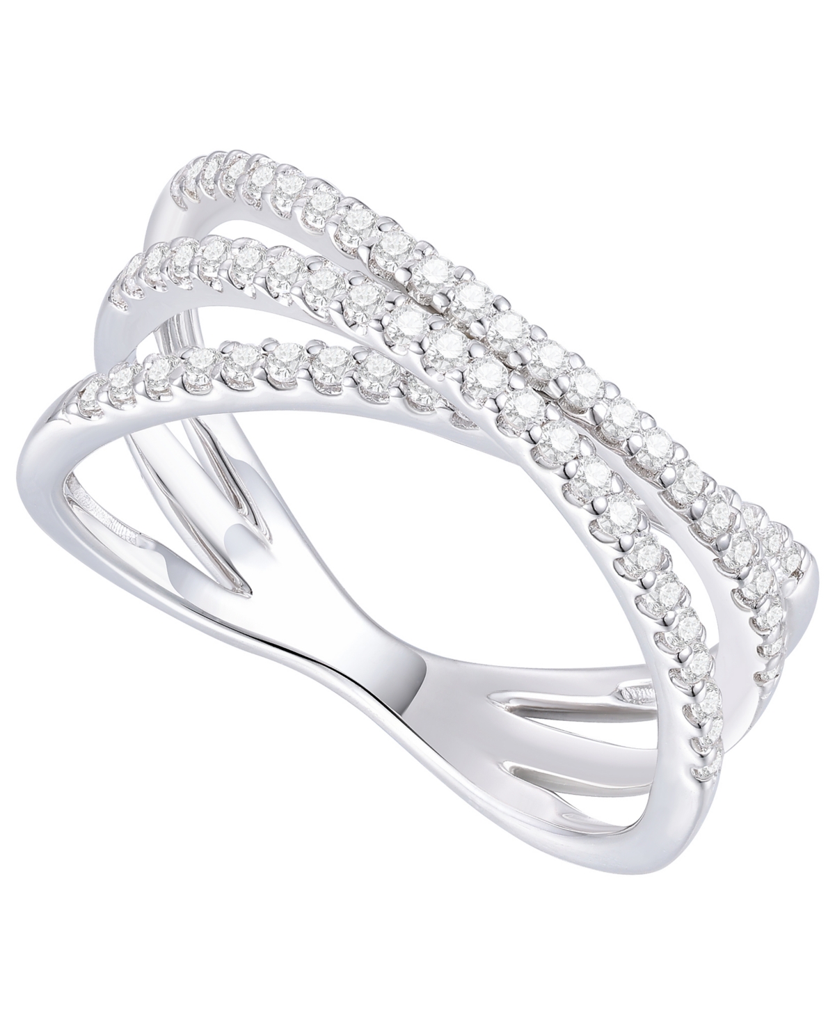 Macy's Diamond Ring (1/2 Ct. T.w.) In Sterling Silver In Silver