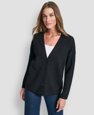 DKNY Jeans - Women's V-Neck Boxy Cardigan Sweater