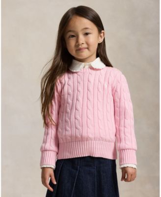 Polo Ralph Lauren - Girls 2T-6x Long-Sleeve Cable-Knit Cotton Sweater