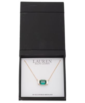 Glass Stone Pendant Necklace