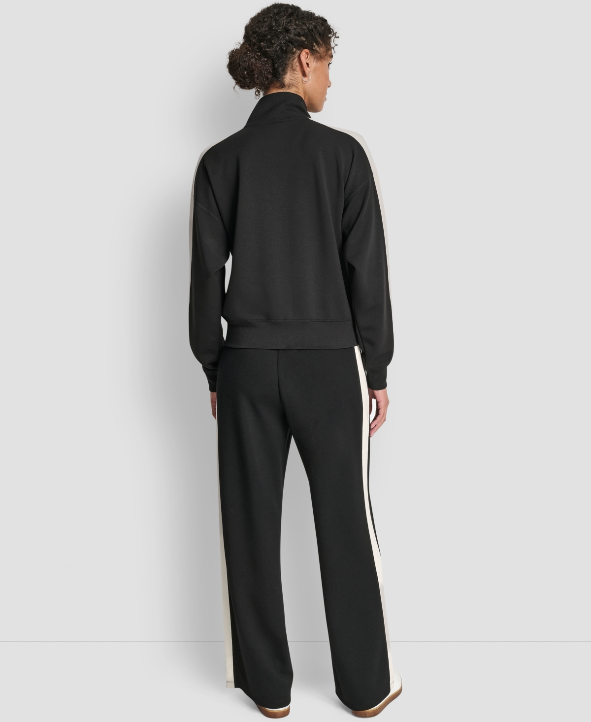 Dkny Women's Full Zip Mock Neck Track Jacket In Multi