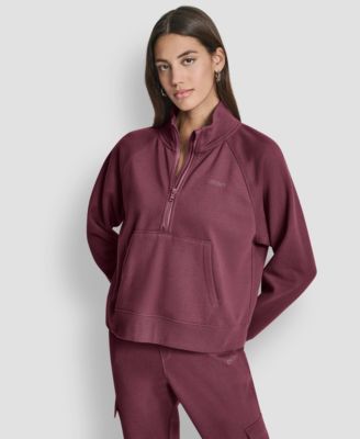 DKNY Women's Studded-Logo Half-Zip Sweatshirt