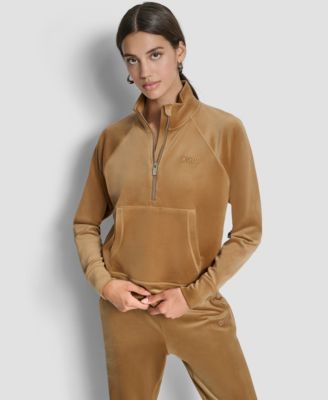 Women's Platinum Velour Embroidered Logo Sweatshirt