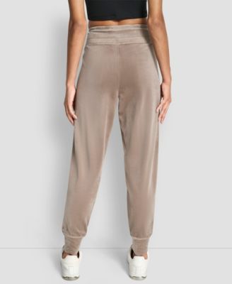 Women's Super Soft Velour Stacked Logo Mid-Rise Slim-Fit Joggers