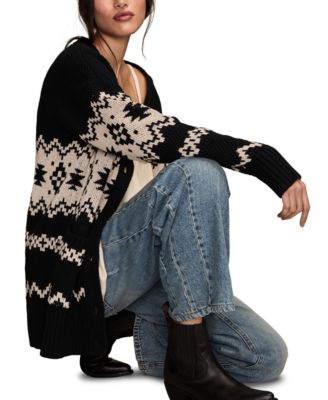 Women's Cotton Southwest Cocoon Cardigan Sweater