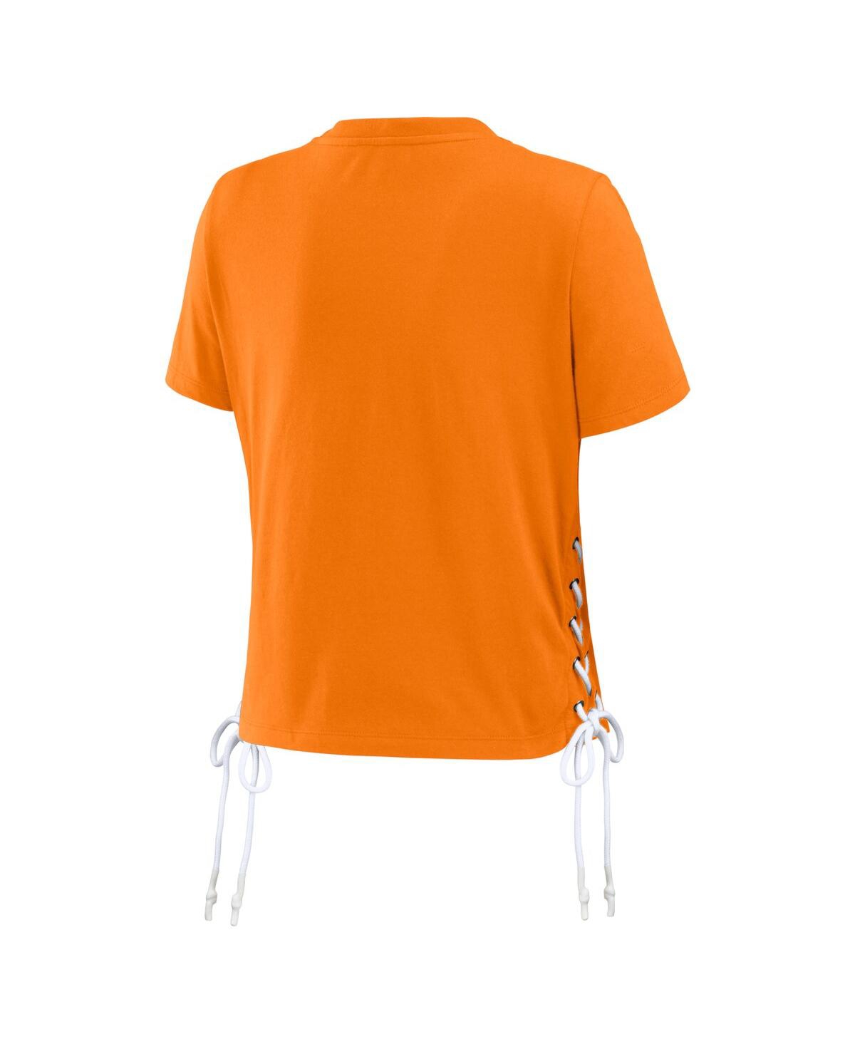 Wear By Erin Andrews Women'stennessee Orange Tennessee Volunteers Side Lace-up Modest Crop T-shirt In Orange