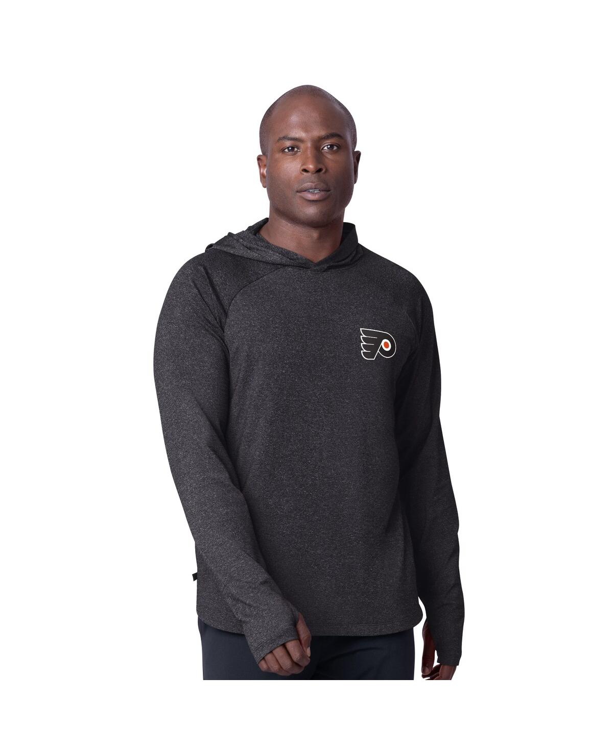 Msx by Michael Strahan Men's Black Philadelphia Flyers Fast Track Raglan Long Sleeve Hoodie T-Shirt