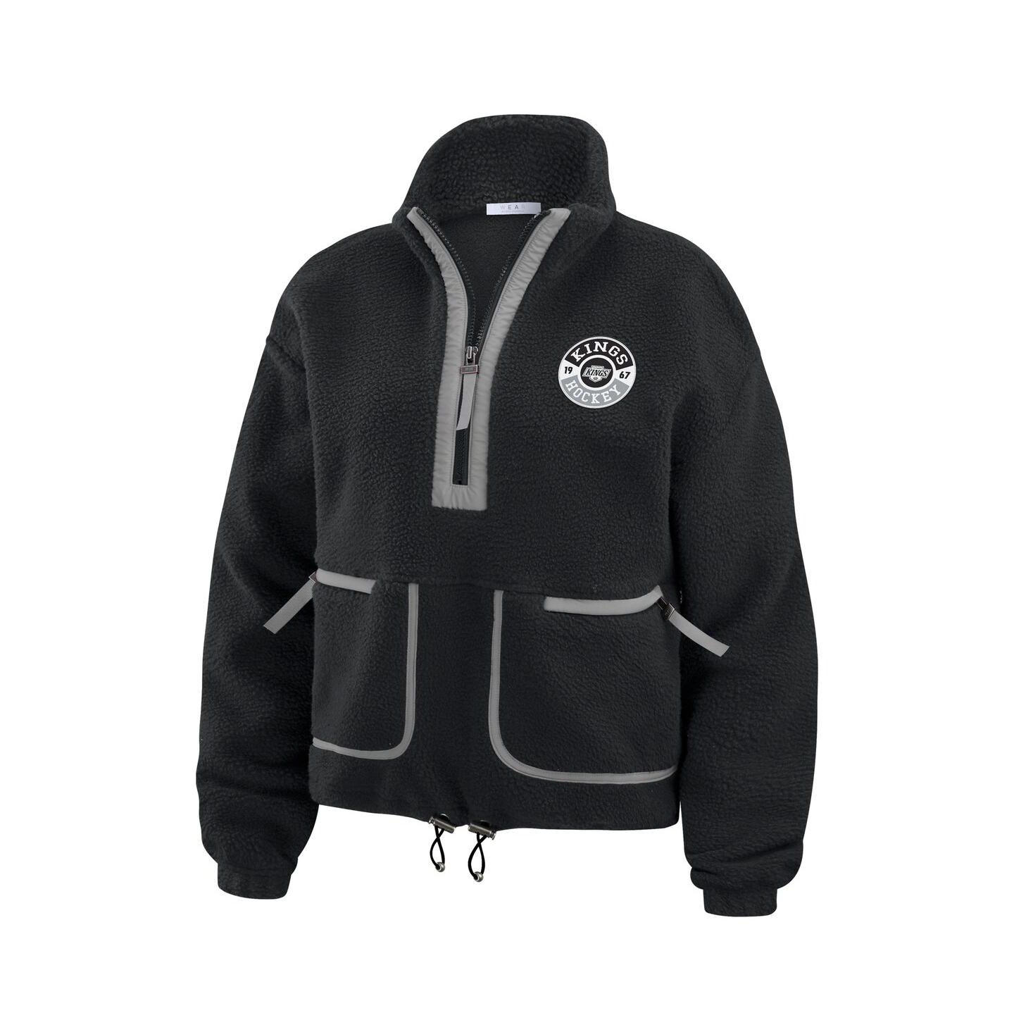 Женская куртка WEAR by Erin Andrews Black Los Angeles Kings Polar Fleece Half-Zip — фото 2