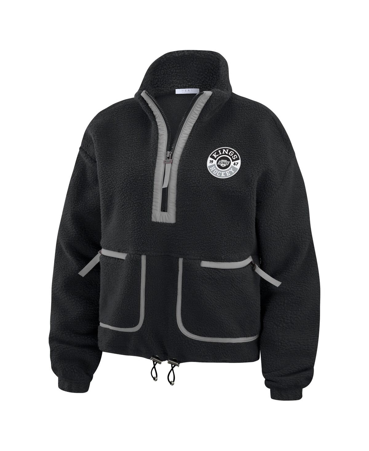 Wear By Erin Andrews Women's Black Los Angeles Kings Polar Fleece Half-zip Jacket In Black