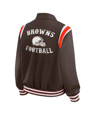 Women's Brown Cleveland Browns Varsity Lightweight Full-Snap Jacket