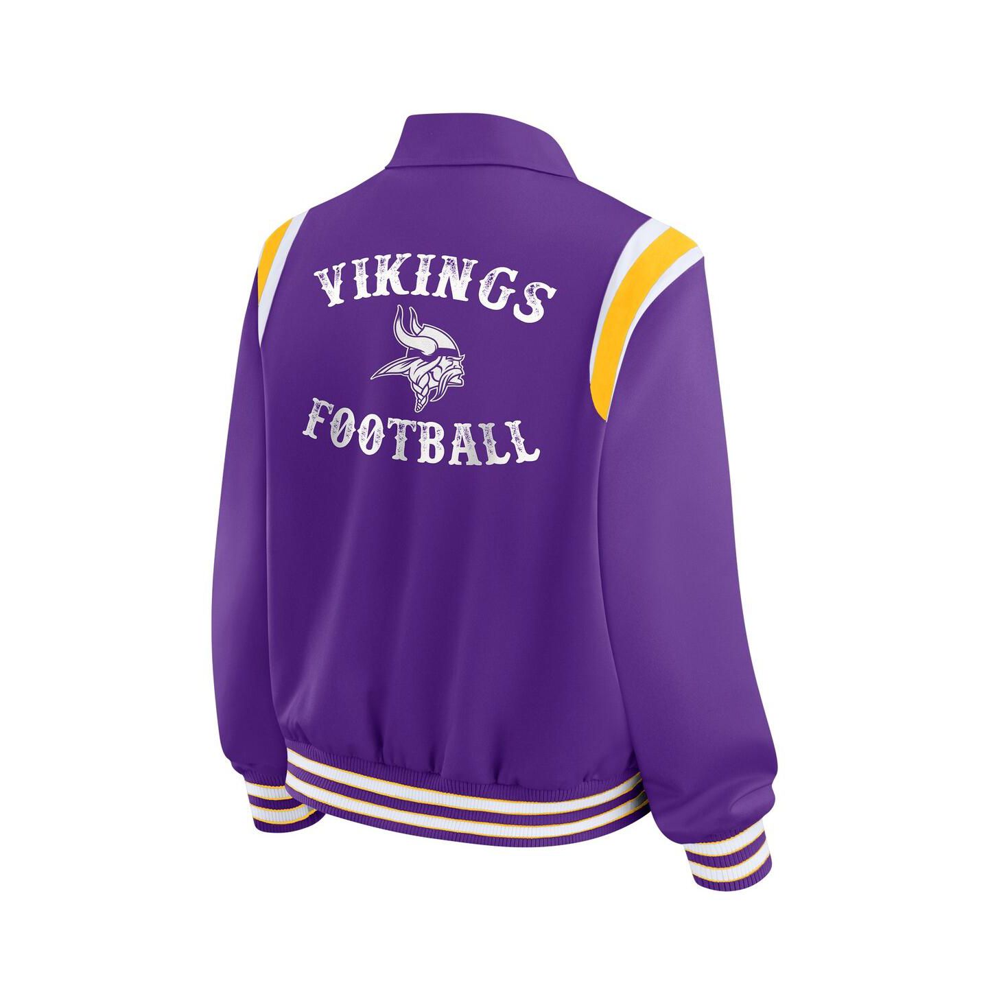 Женская куртка WEAR by Erin Andrews Purple Minnesota Vikings Varsity Lightweight Full-Snap — фото 3
