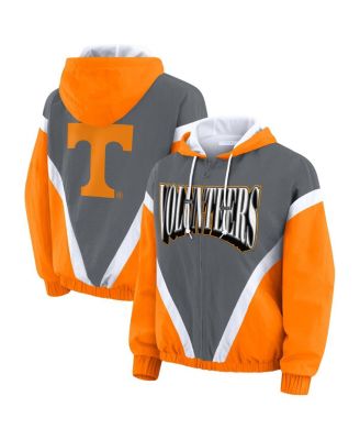 WEAR by Erin Andrews - Women'sTennessee Orange/Gray Tennessee Volunteers Color Block Full-Zip Hoodie Windbreaker Jacket
