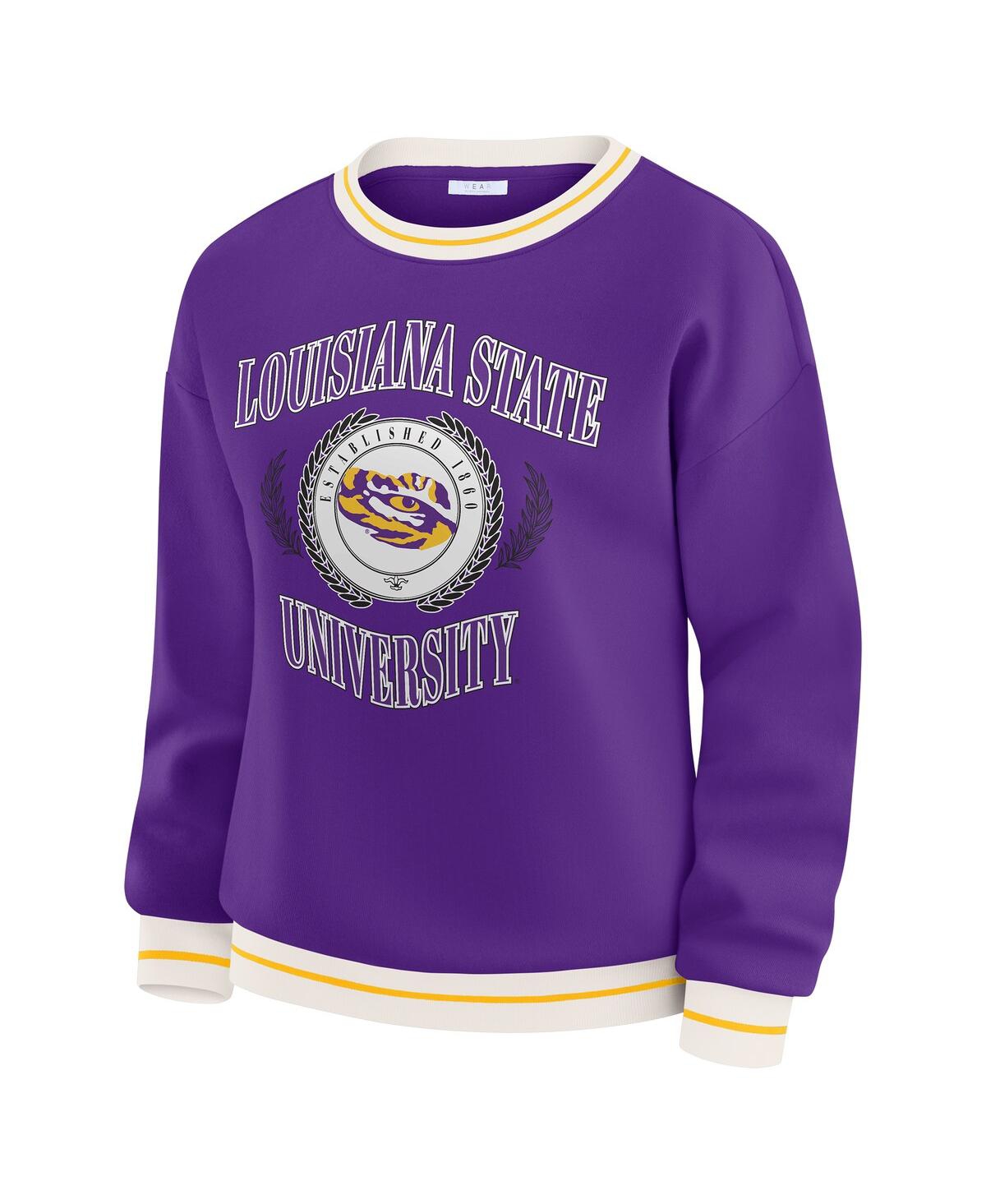 Wear By Erin Andrews Women'spurple Lsu Tigers Seal Sweatshirt In Purple