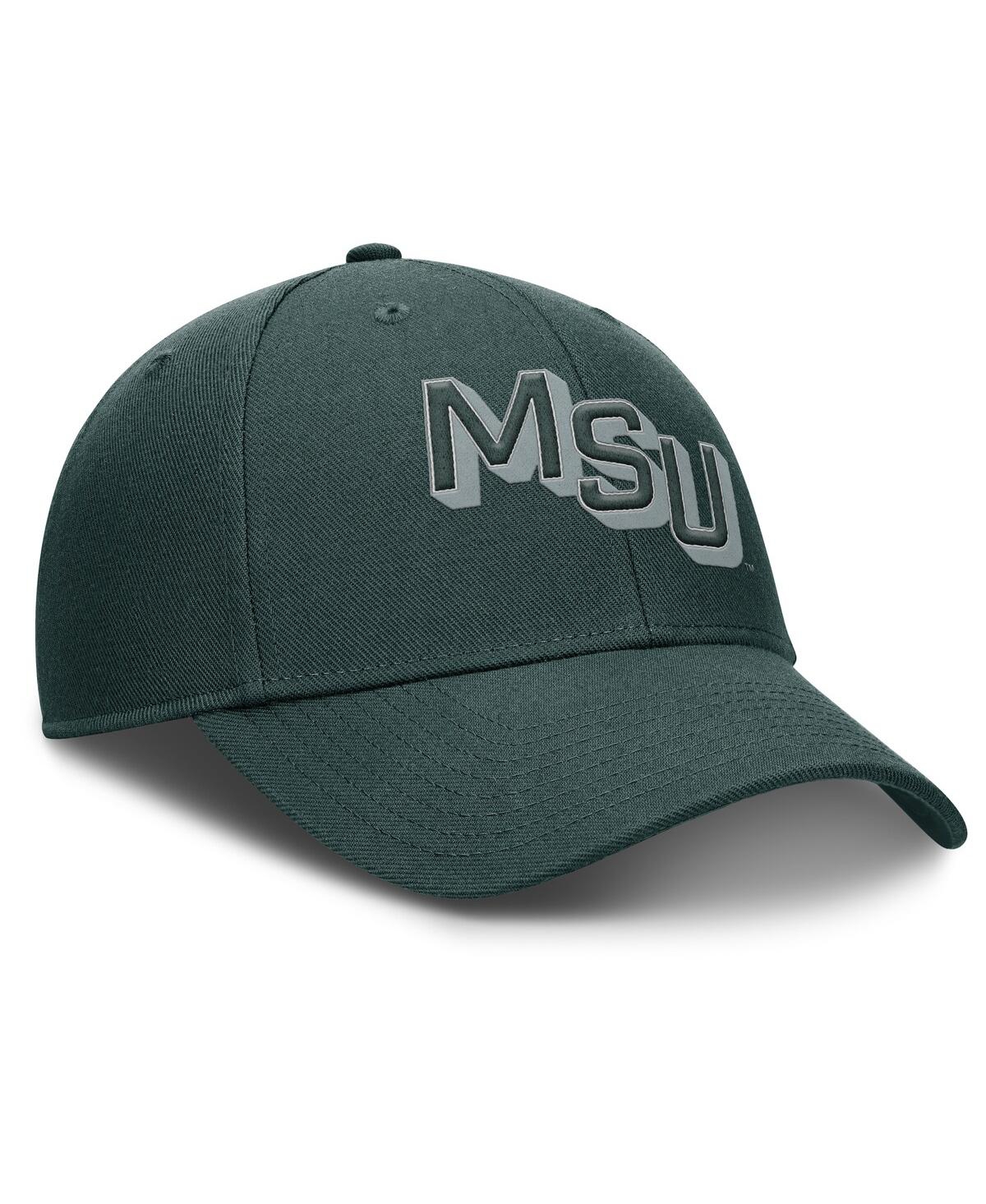 Nike Men's Green Michigan State Spartans Slanted Primetime Rise Performance Adjustable Hat In Green