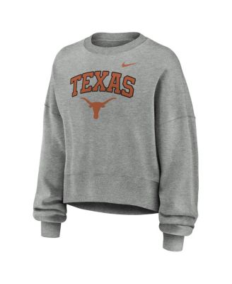 Women's Heather Gray Texas Longhorns Oversized Phoenix Arch Pullover Sweatshirt