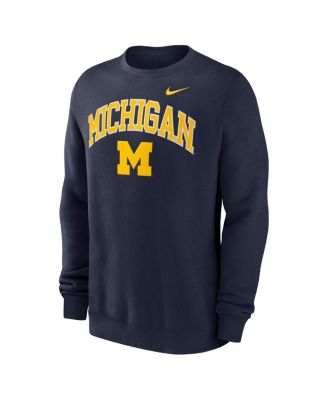 Men's Navy Michigan Wolverines Arch Pullover Sweatshirt