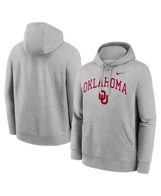 Nike - Men's Gray Oklahoma Sooners Club Fleece Arch Pullover Hoodie
