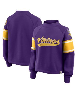 Fanatics - Women's Purple Minnesota Vikings Oversized Hometown Toss Sweep Mock Neck Pullover
