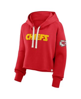 Women's Red Kansas City Chiefs Oversized Hometown Heritage Cropped Hoodie