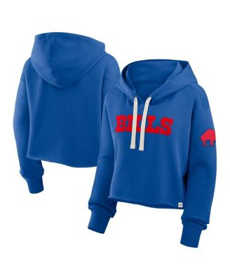 Women's Royal Buffalo Bills Oversized Hometown Heritage Cropped Hoodie