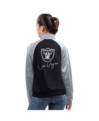 Women's Black Las Vegas Raiders Replay Full-Zip Track Jacket