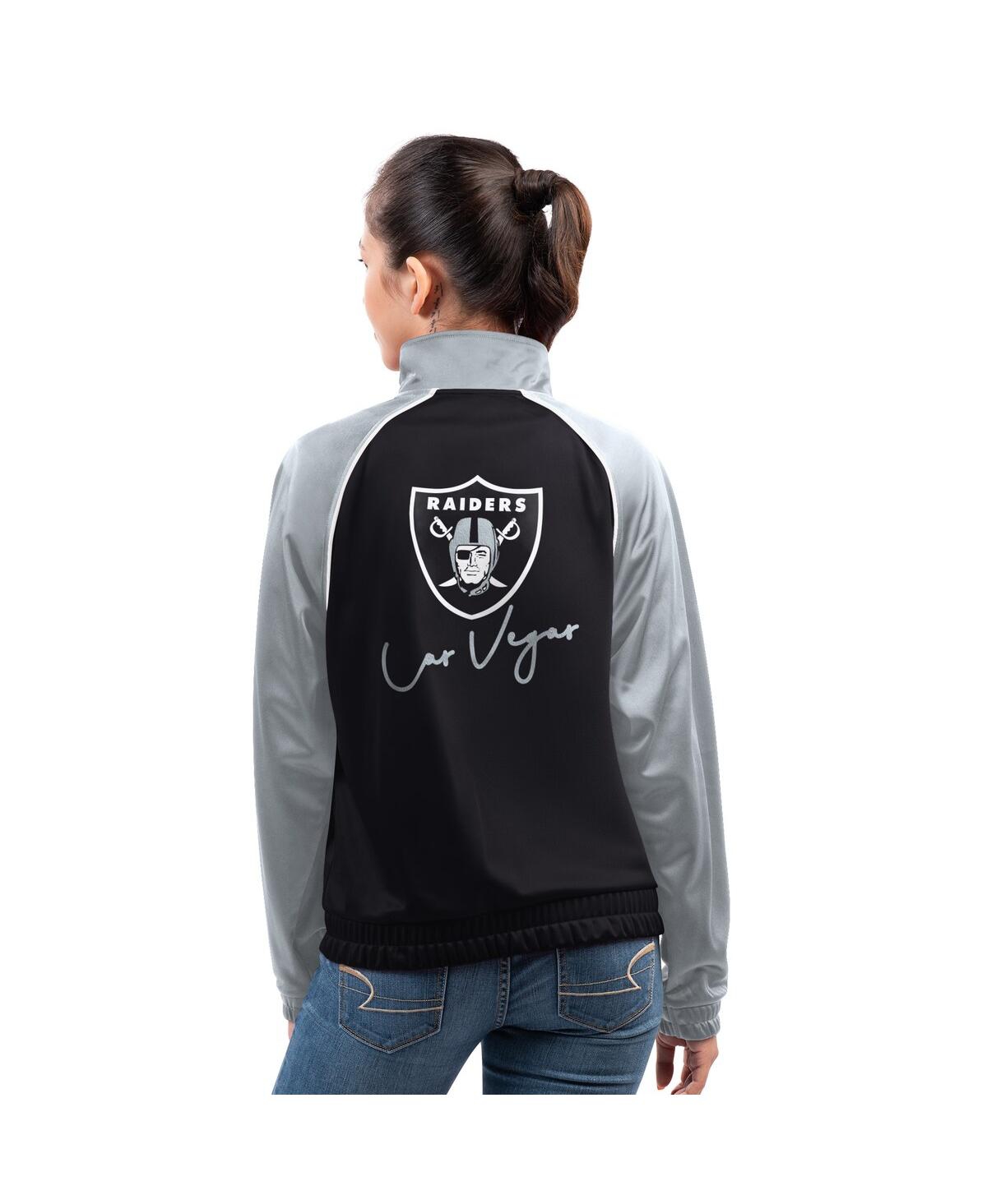 G-iii 4her By Carl Banks Women's Black Las Vegas Raiders Replay Full-zip Track Jacket In Black
