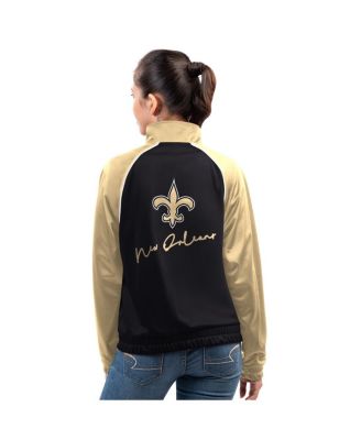 Women's Black New Orleans Saints Replay Full-Zip Track Jacket