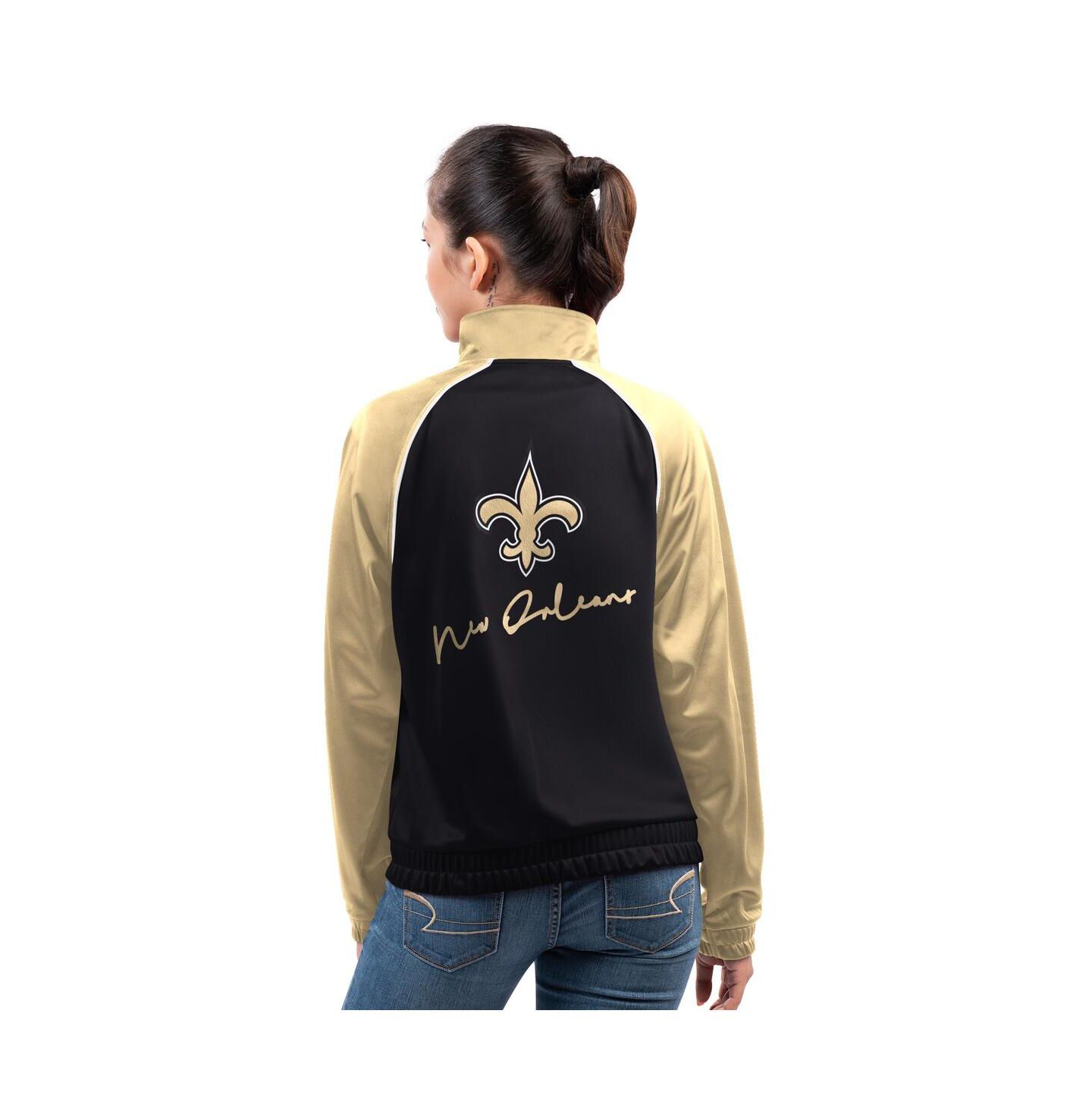 Женская куртка G-III 4Her by Carl Banks Black New Orleans Saints Replay Full-Zip Track Jacket — фото 2